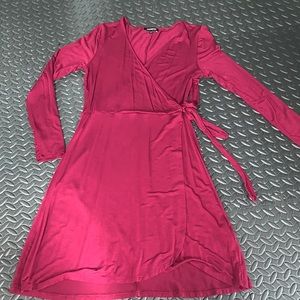 Express small dark red dress